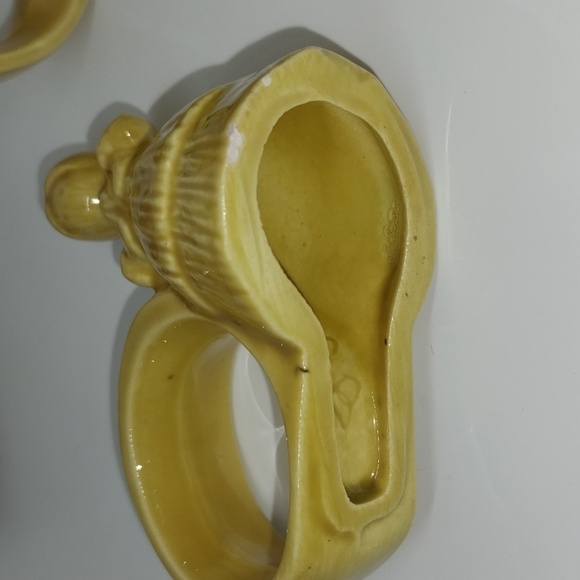 6 Signed Vintage Ceramic Napkin Holder Rings - Picture 7 of 11